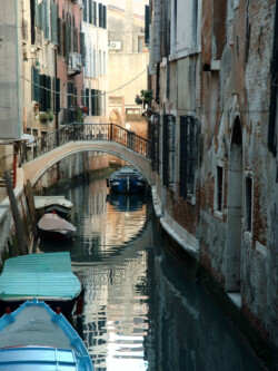 narrow canal with boats